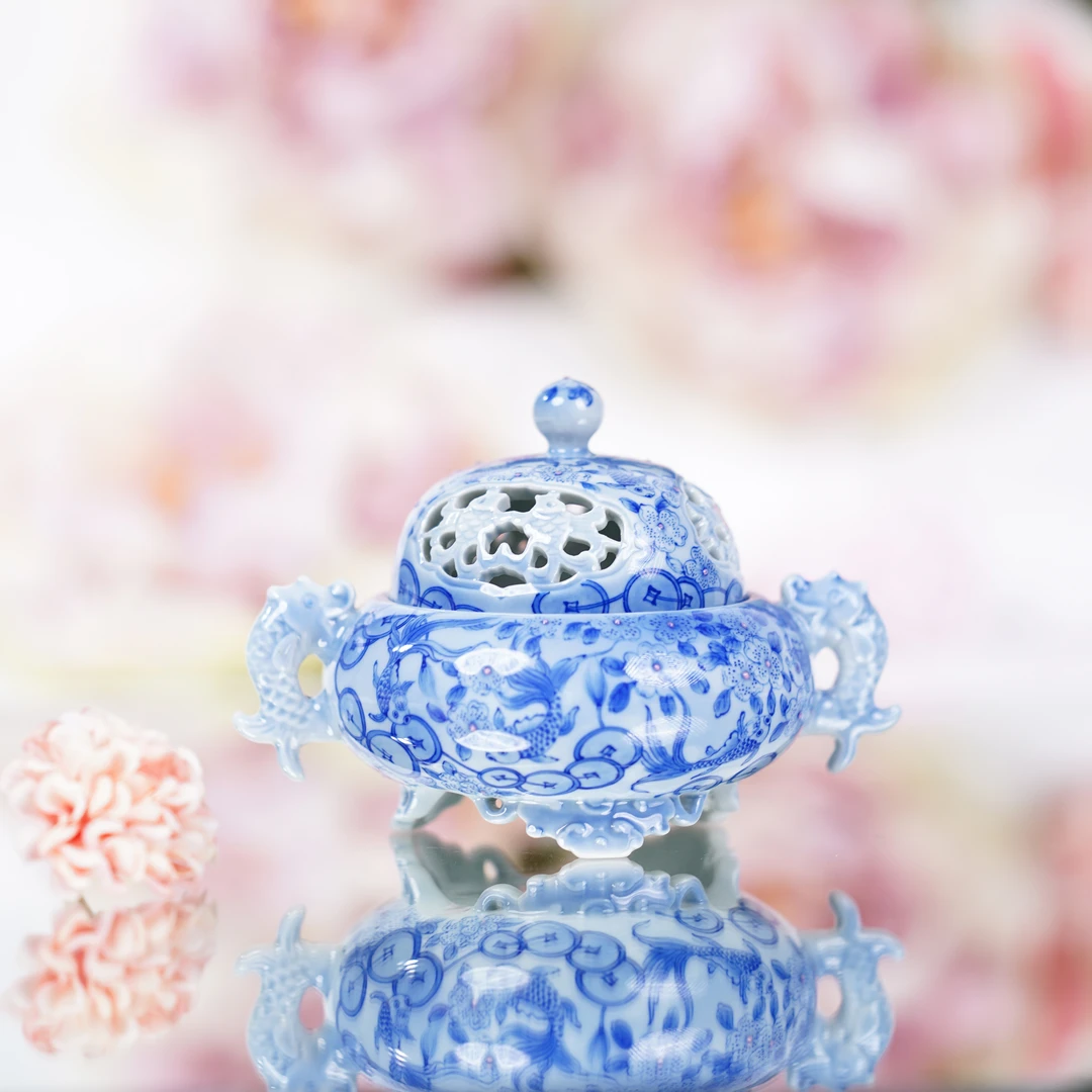 青樵轩 年年有余香炉  品茗陶瓷纯手工茶具饮茶 QQX1670