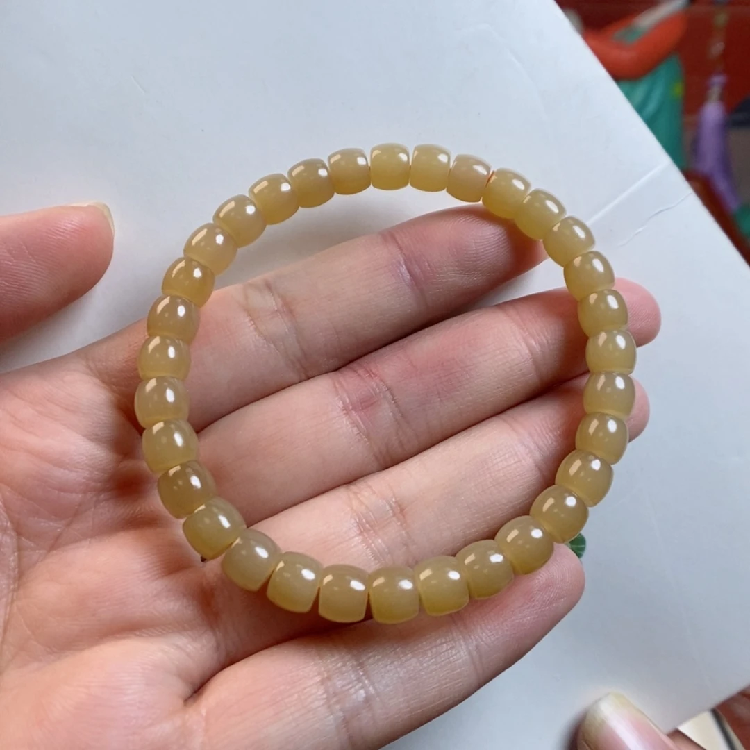 和田玉手链未镶嵌新疆蜜糖