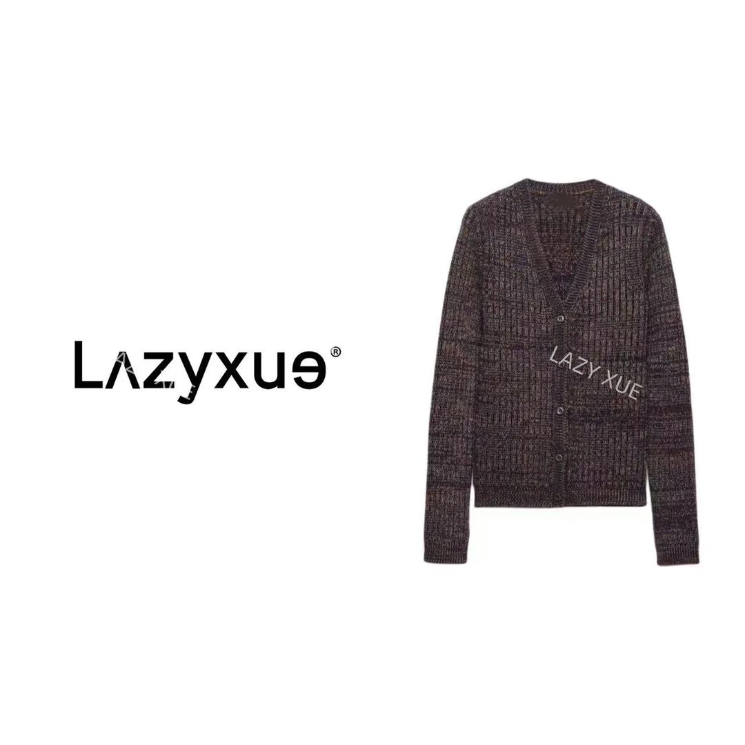 LAZYXUE薛懒懒/"松弛随性" 绵羊毛山羊绒混纺V领长袖针织衫 25556