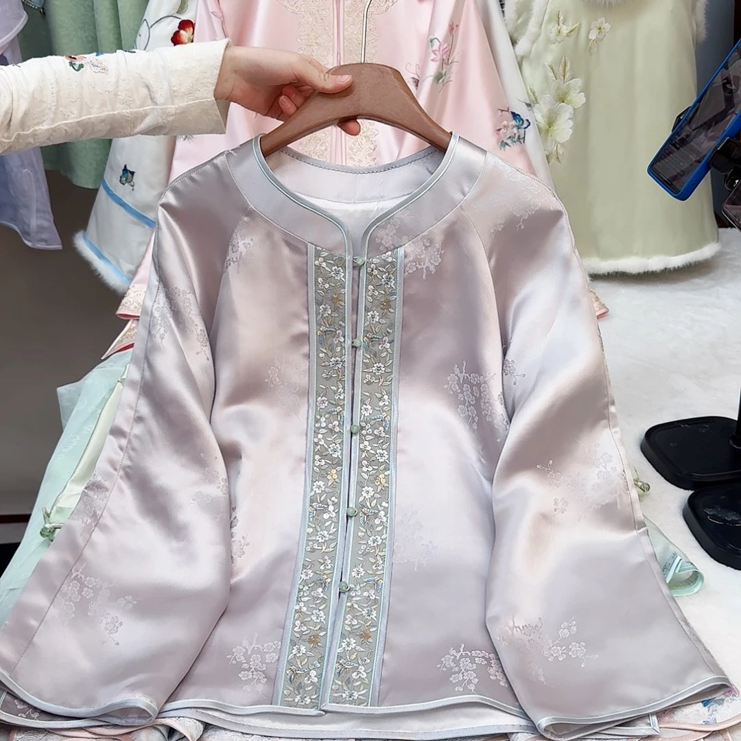 刺绣真丝真丝真丝灰色