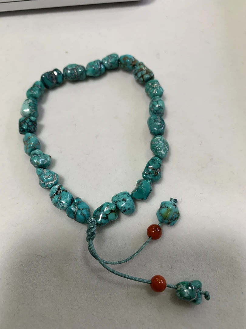 天然原矿绿松石随型单圈