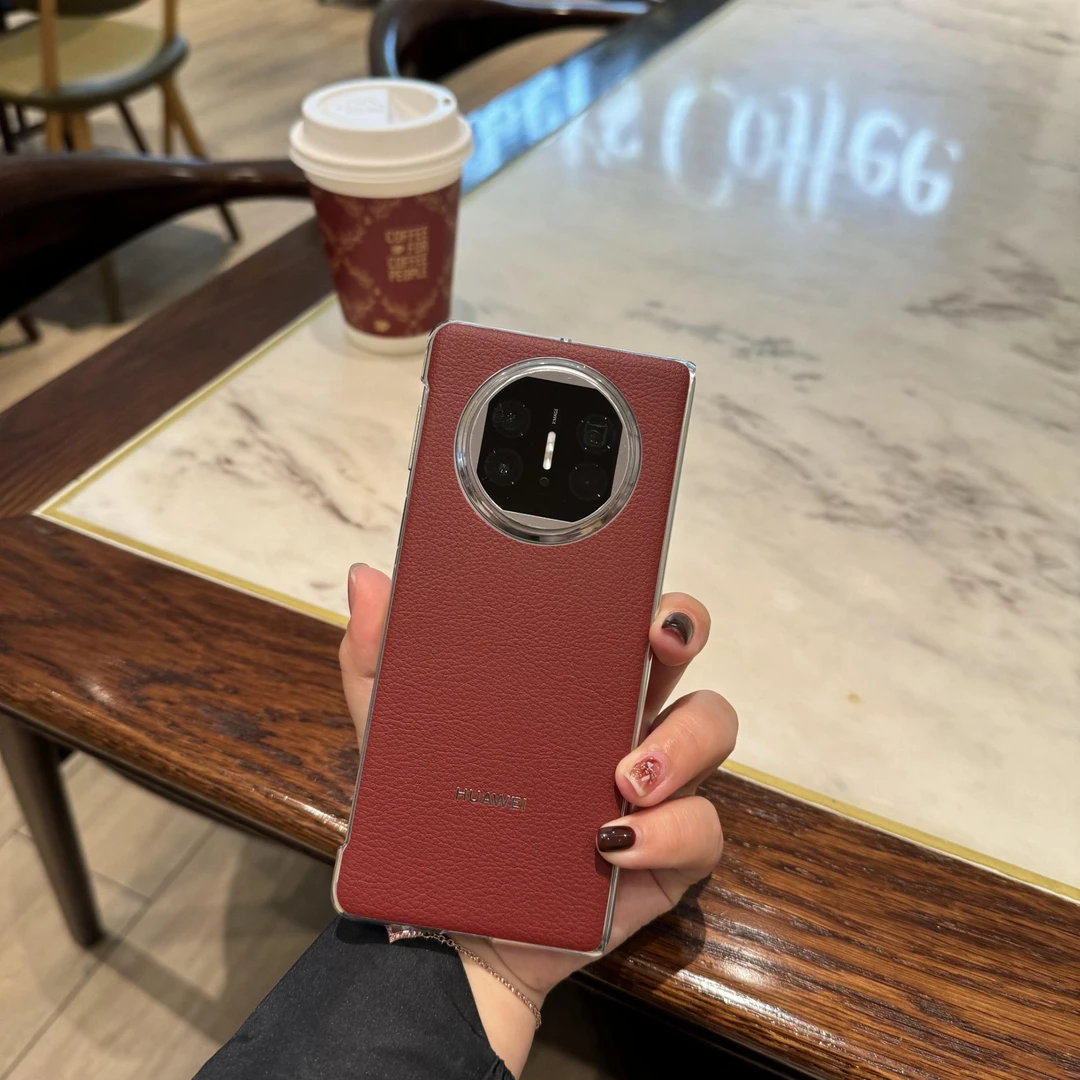 适用华为matex5手机壳超薄x6高档素皮无边框潮牌网红荔枝纹保护壳