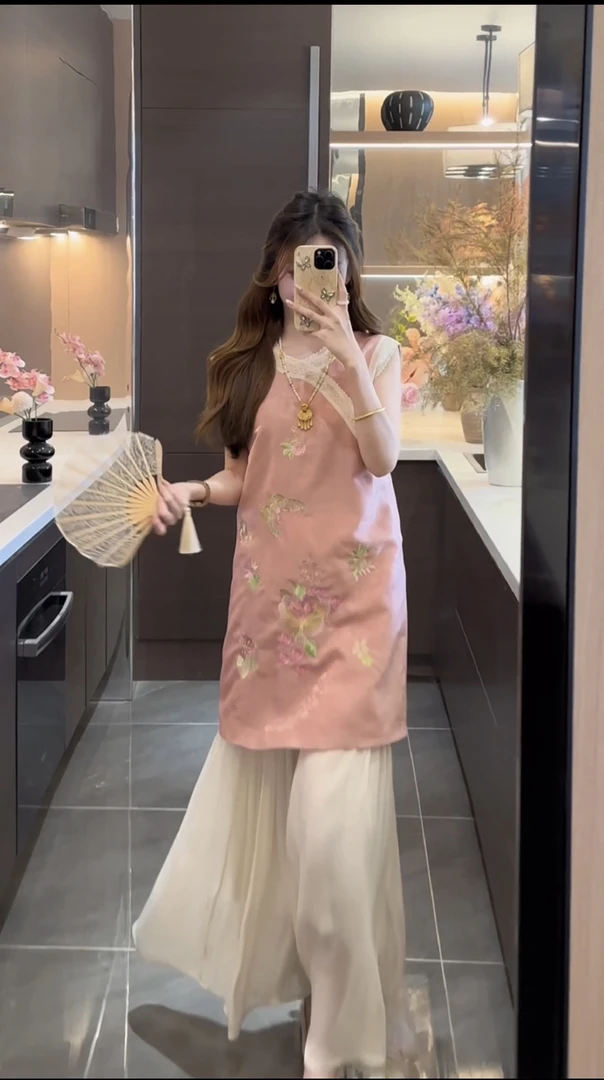 【子芸】《花朝》连衣裙JJX5LYQ3715夏季提花双层轻奢重工新中式