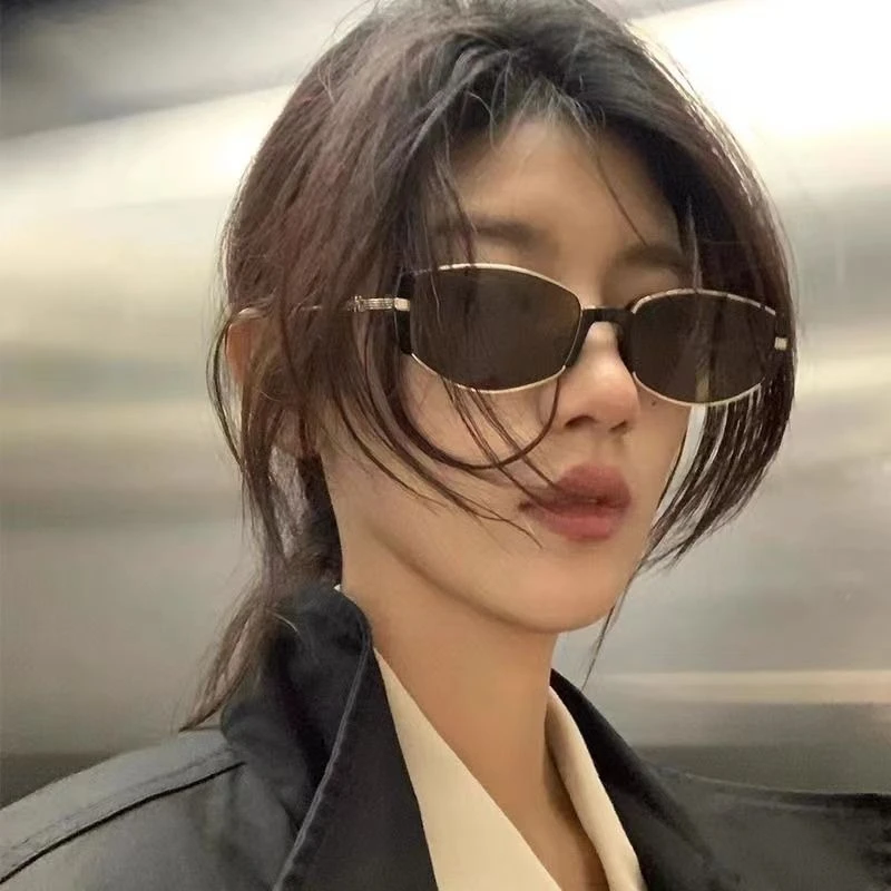 2025新款墨镜女复古个性猫眼小框防紫外线太阳镜时尚高级感小棕镜