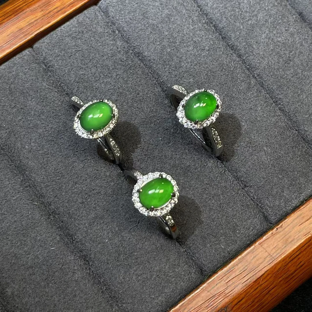 【胖】翡翠蛋面戒指多样性发其一@k