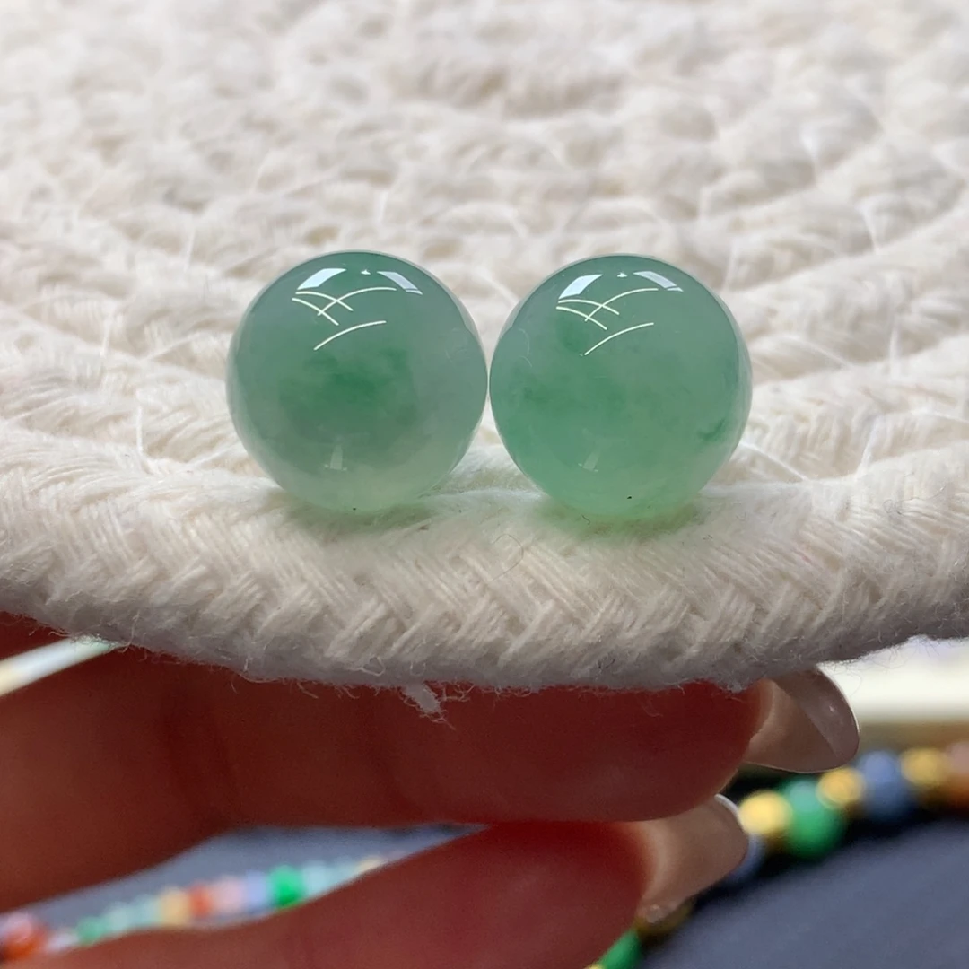 定制翡翠未镶嵌 毛货抛光定制 均卡12.4晴水飘绿单颗价多样性发货