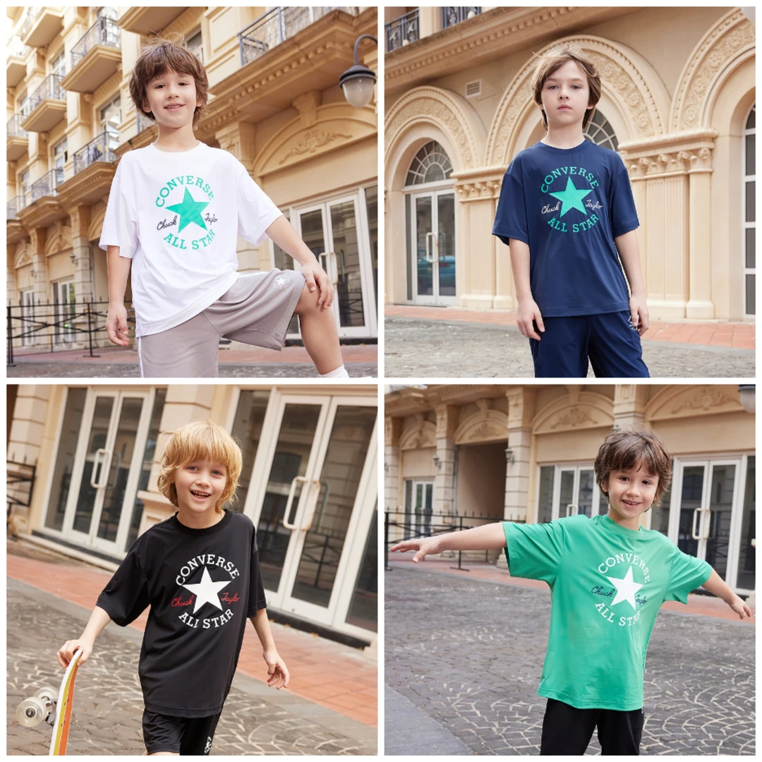 【断码清货】CONVERSE夏季男童冰感透气圆领短袖T恤G086/B600