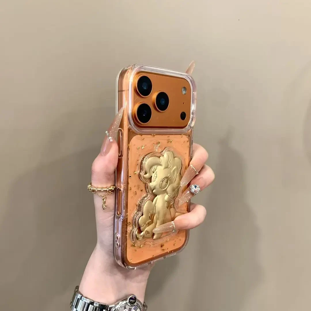 滴胶金箔小马宝莉适用iPhone17pro手机壳16promax个性15透明14软