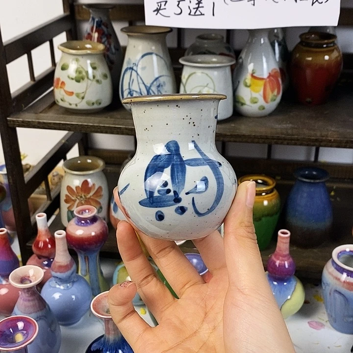 摆件景德镇高温陶瓷小花瓶