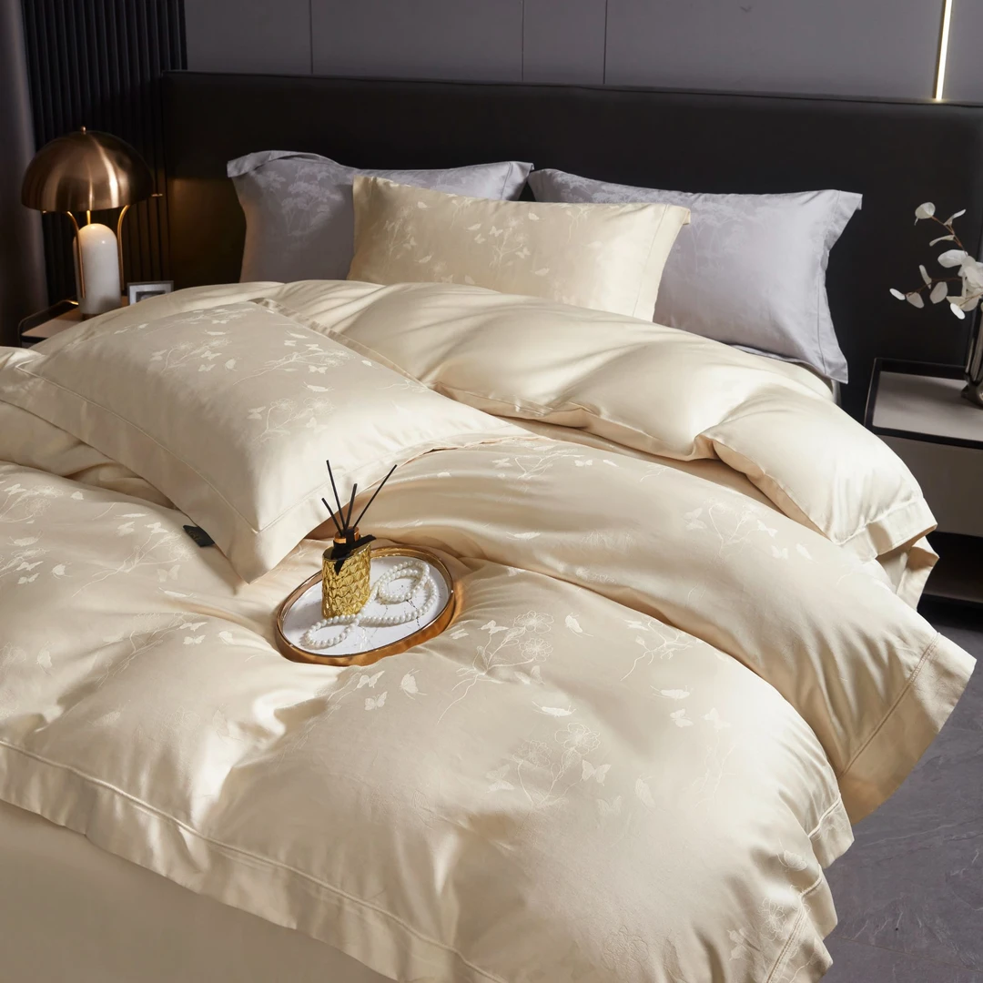 巴黎春天  新疆长绒棉提花四件套全棉纯棉埋绳款亲肤轻奢床上用品