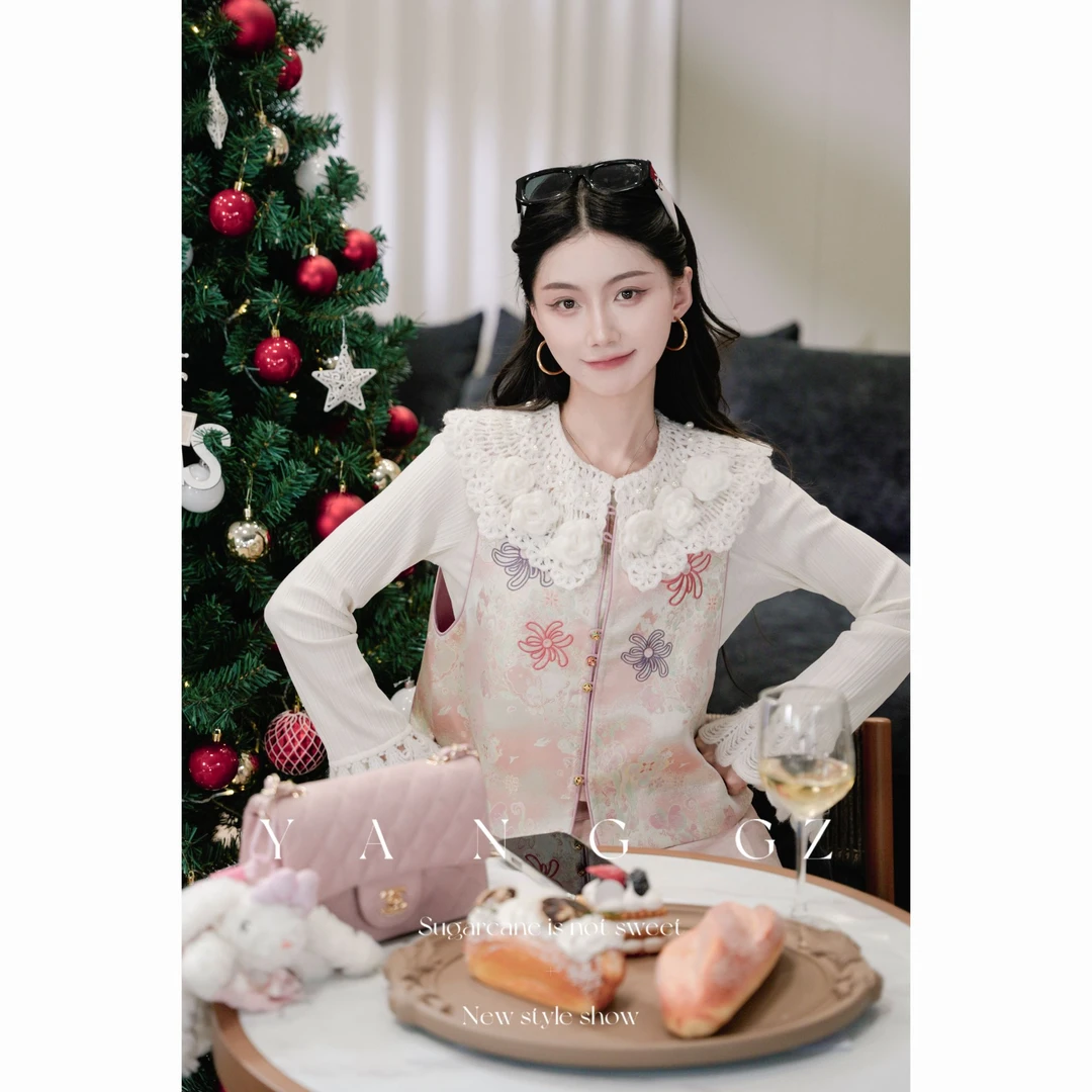 YANG GZ【花火绽放】新中式花火绽放纹圆领马甲女 GZ5153GL602674