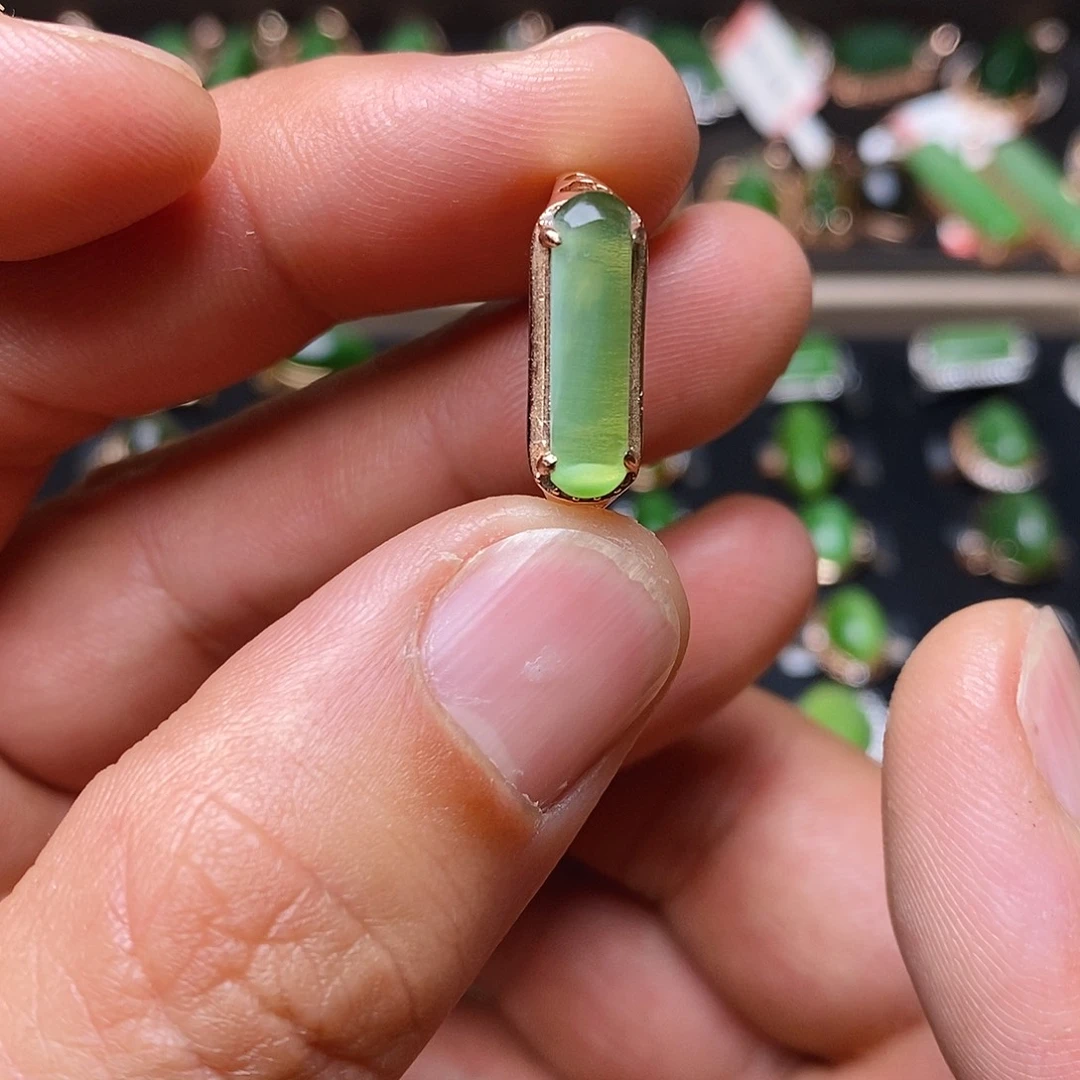 和田玉（碧玉）戒指银S925镶嵌