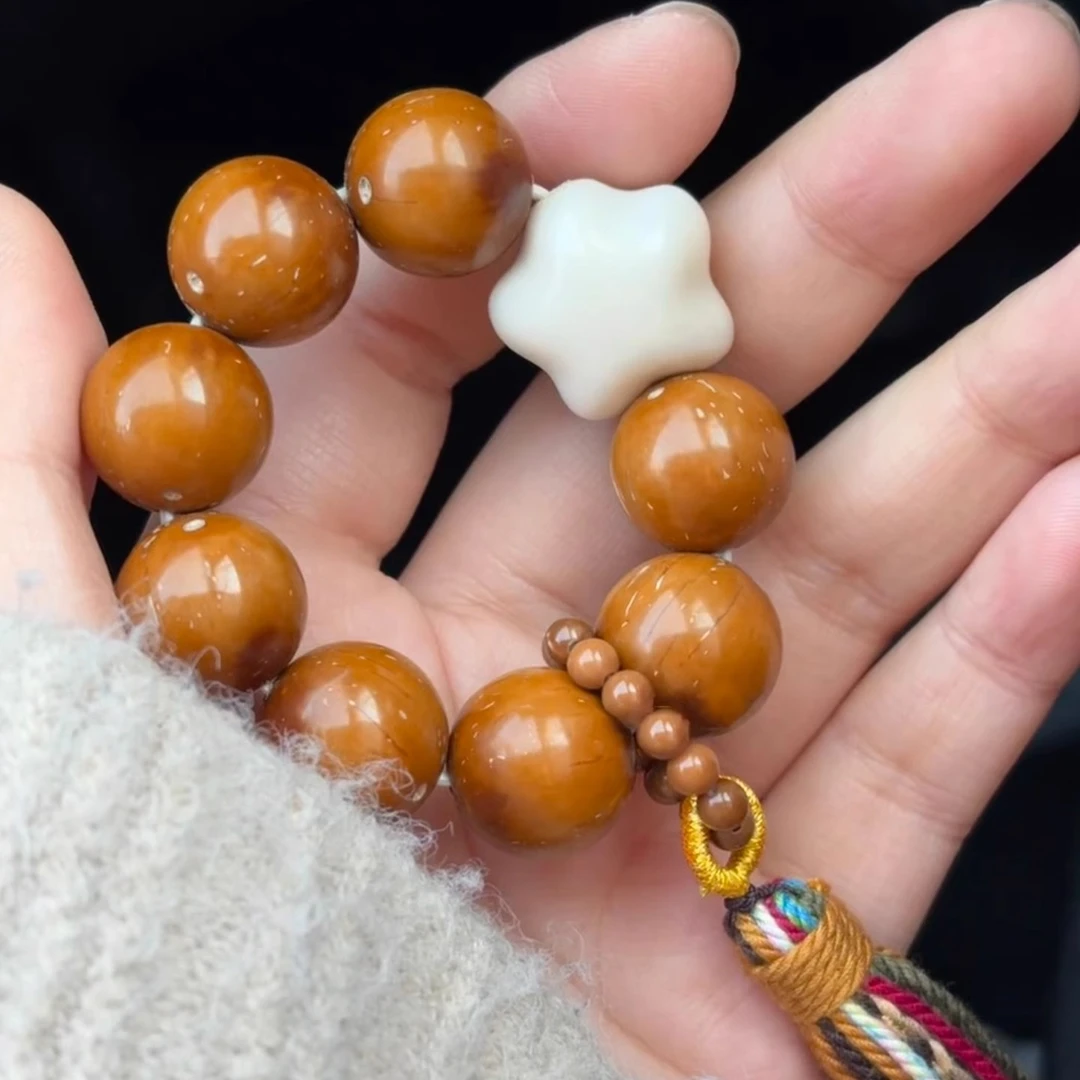 天然紫金鼠菩提子小手捻跑环文玩念珠可指尖菩提吊坠盘玩手把件