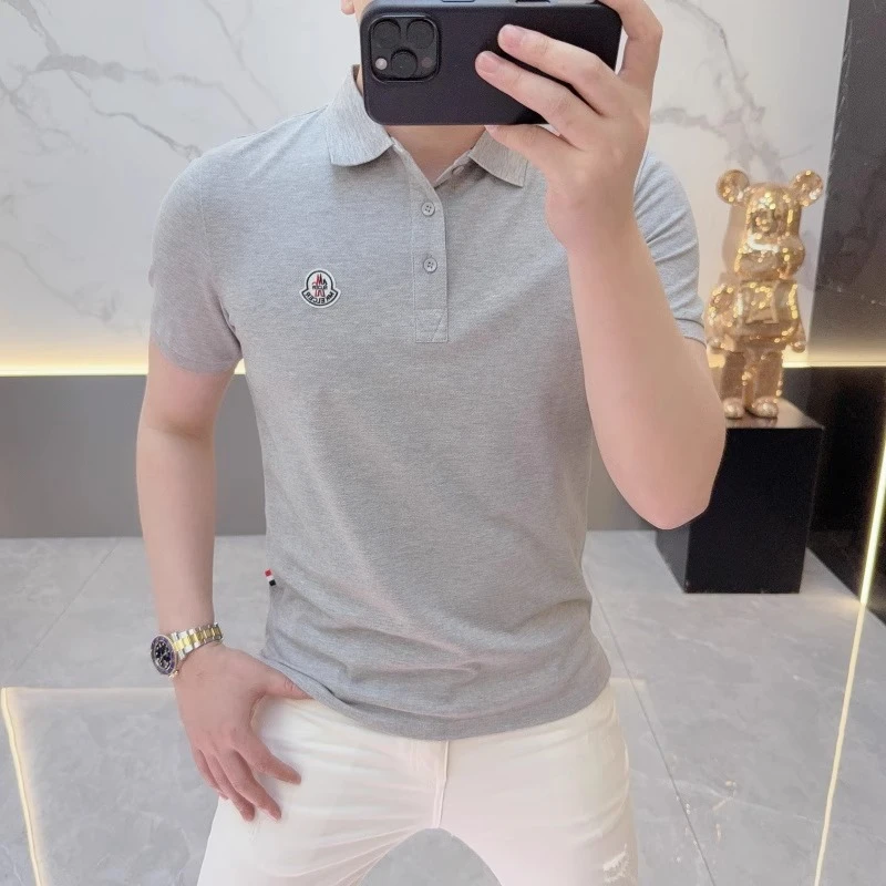 男士polo衫2025夏季新款欧货简约徽章百搭休闲时尚翻领短袖T恤潮