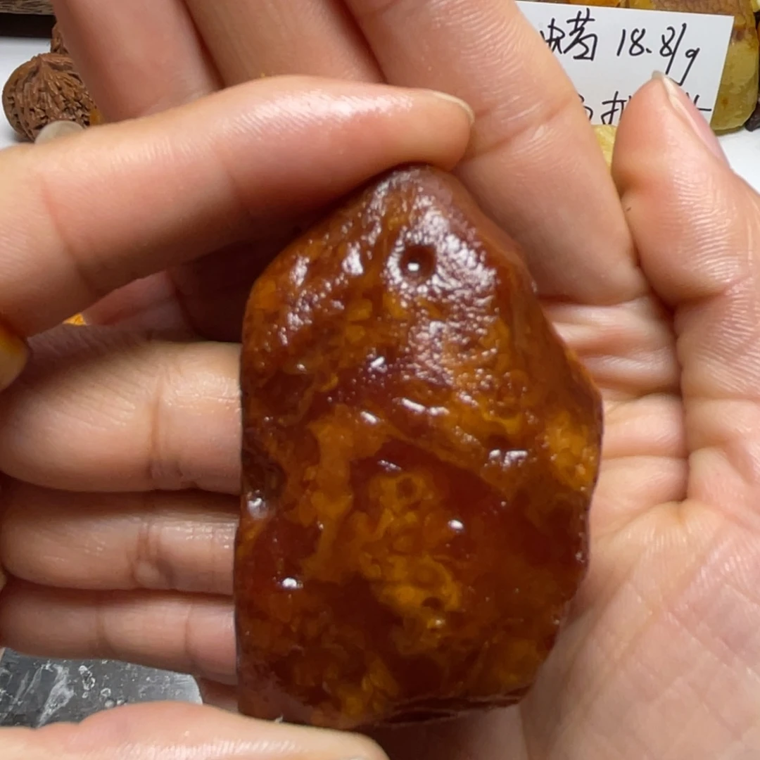 定制琥珀未镶嵌毒*琥珀蜜蜡原石订制手把