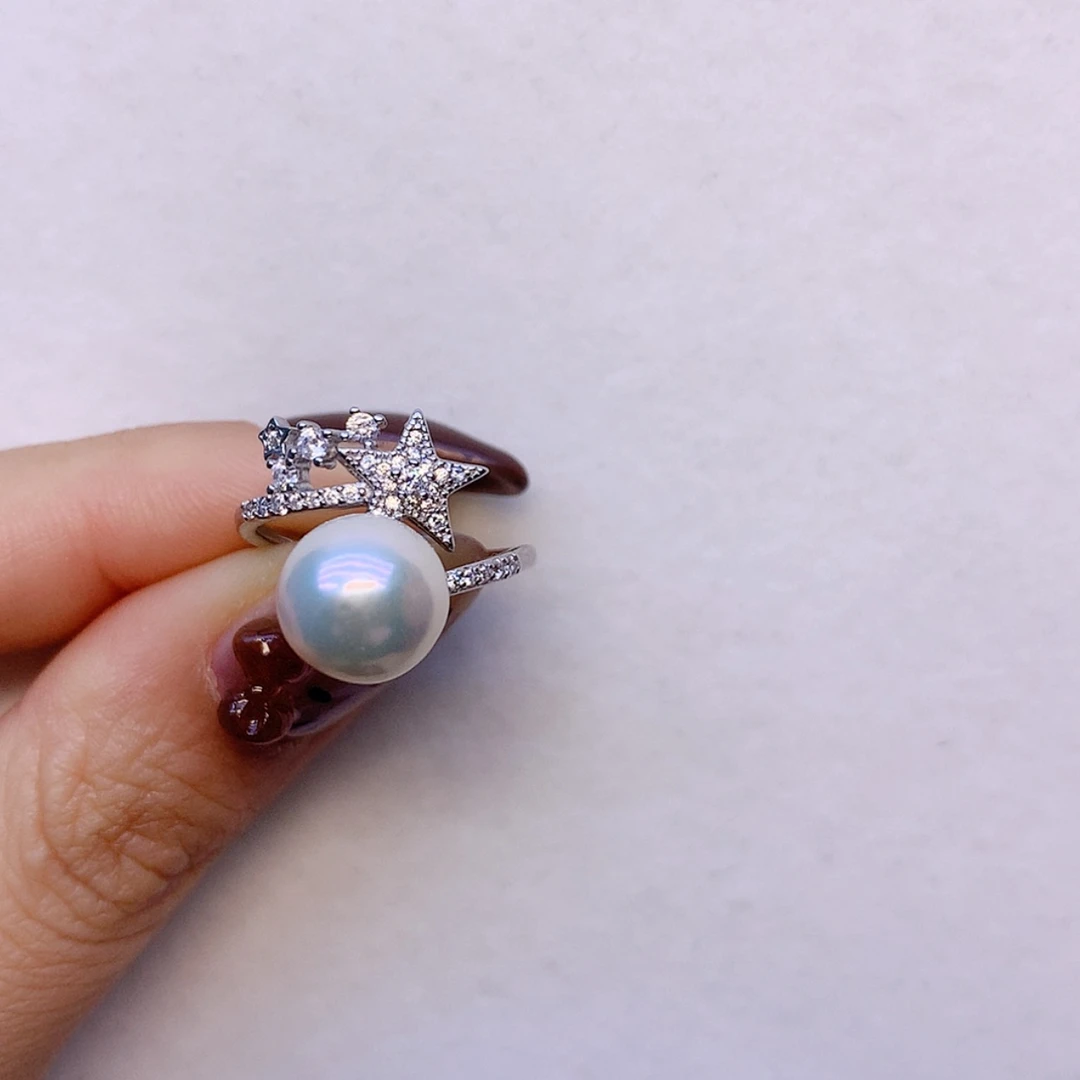 【闪购商品】银S925镶嵌戒指淡水珍珠