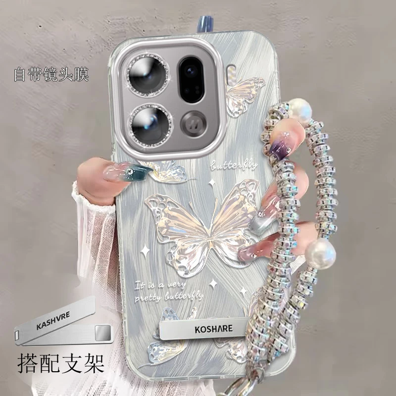 带镜头膜OPPOFindX9Pro手机壳蝴蝶PLG110软壳全包findx9羽纱清新