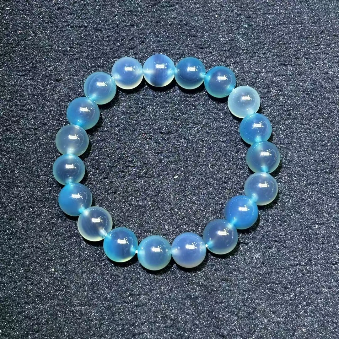 S7358卡10左右-梦幻双重玉玛瑙蓝手串-