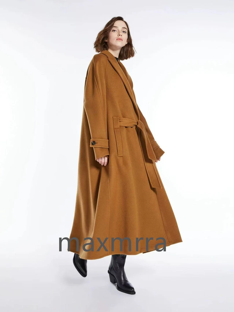 老刘高定M家623018经典修身个性时尚款羊绒毛大衣