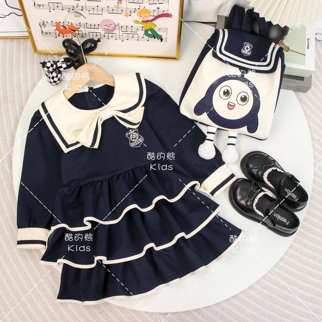 儿童秋新款女童公主裙童装2025洋气学院风淑女长袖连衣裙D3S6-929