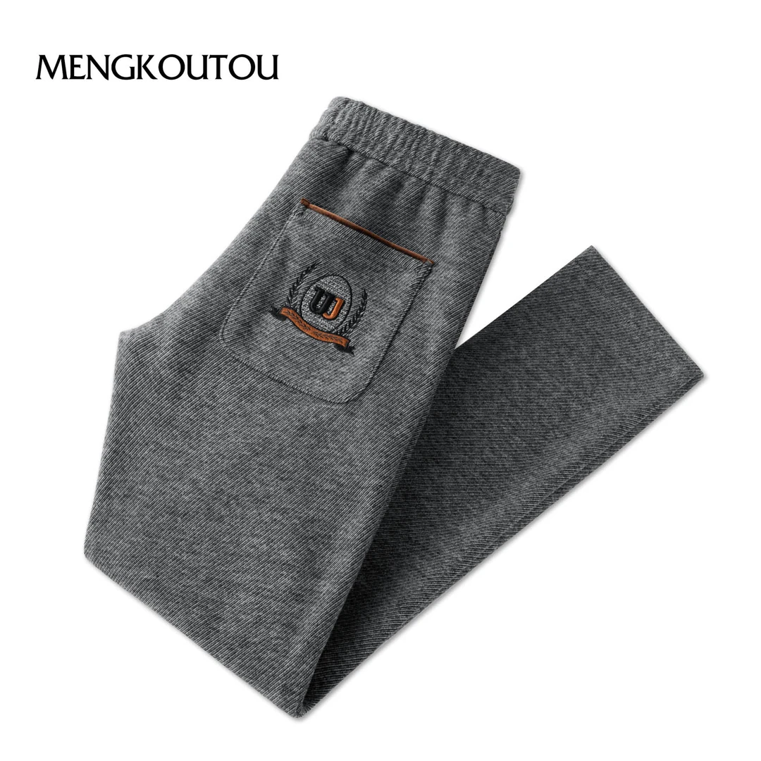蒙口透弹力舒适时尚百搭男士冬季加厚款休闲裤毛呢质感复古潮