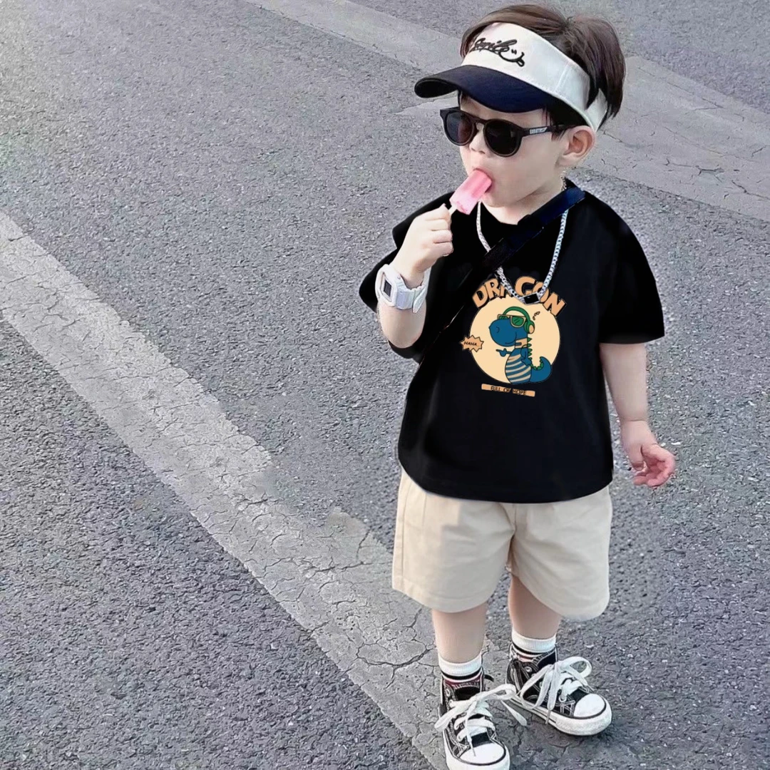 2025夏季男童休闲裤套装儿童帅气宝宝短袖两件套男童夏季短袖套装