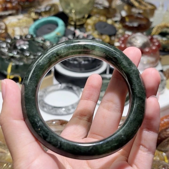 未镶嵌手镯水晶天然绿发晶手镯