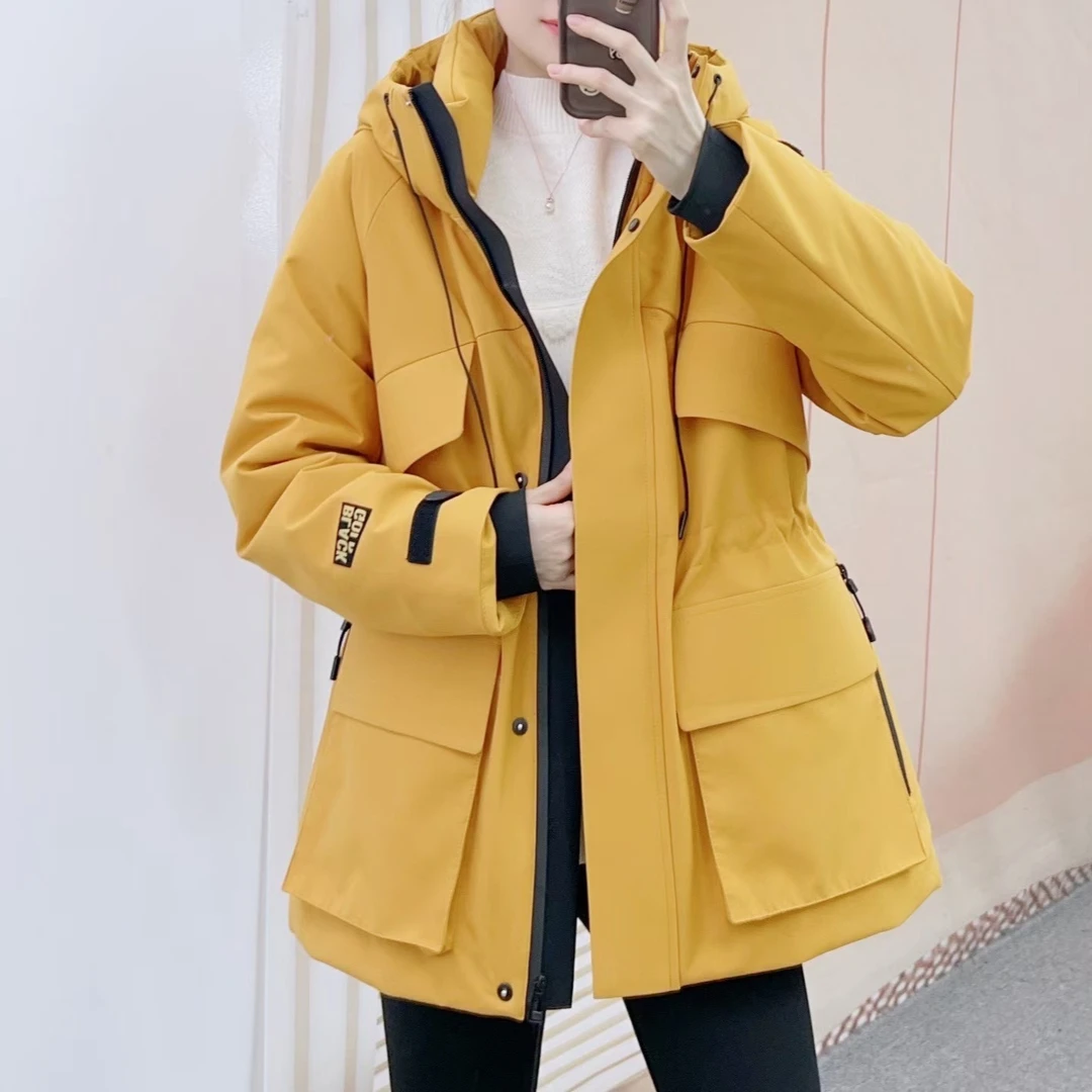 i3冬季新品专柜品牌时尚休闲收腰冲锋衣羽绒服719