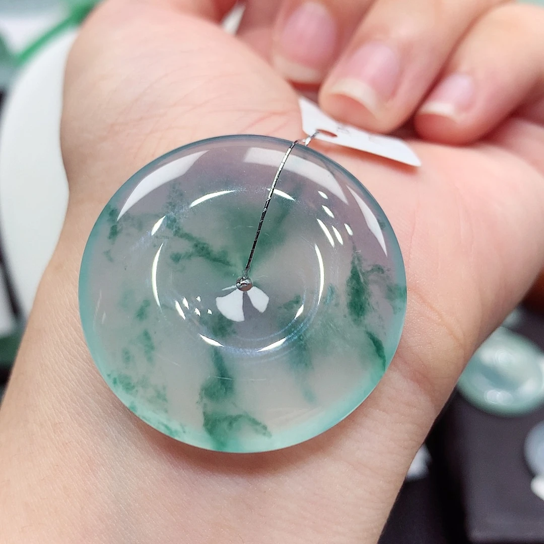 翡翠未镶嵌颈饰编号11，34.5/5.8