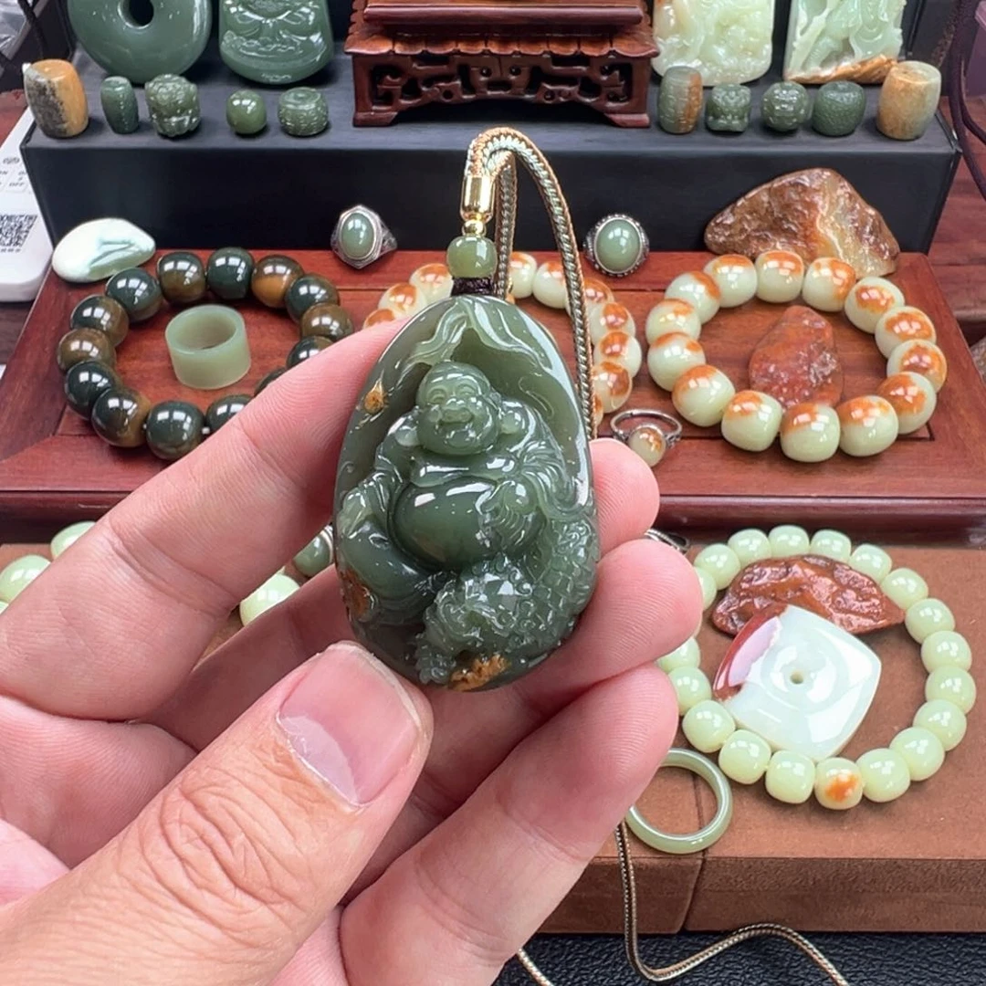 岫岩河磨玉（透闪石质玉）未镶嵌吊坠(不含链)翻****寶