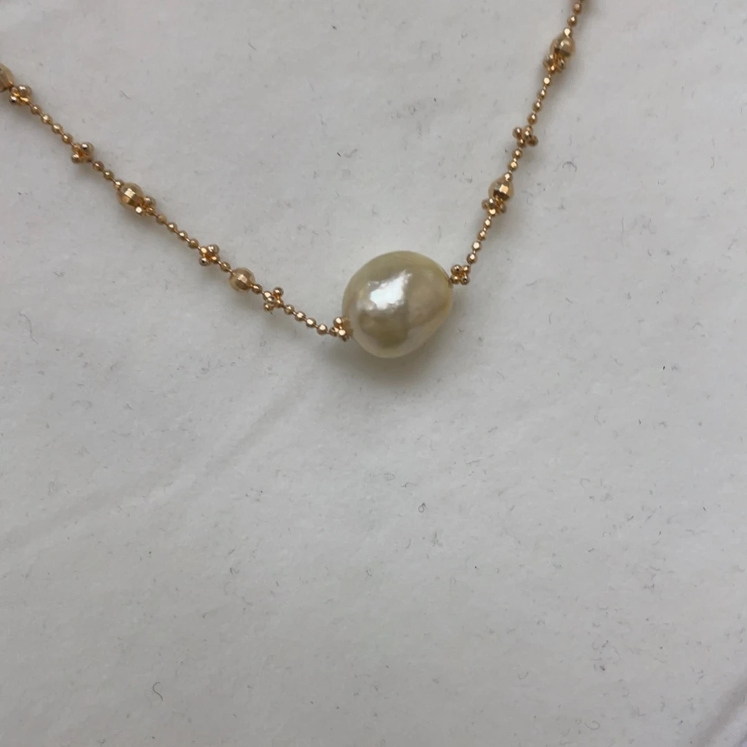 项链银S925镶嵌海水珍珠