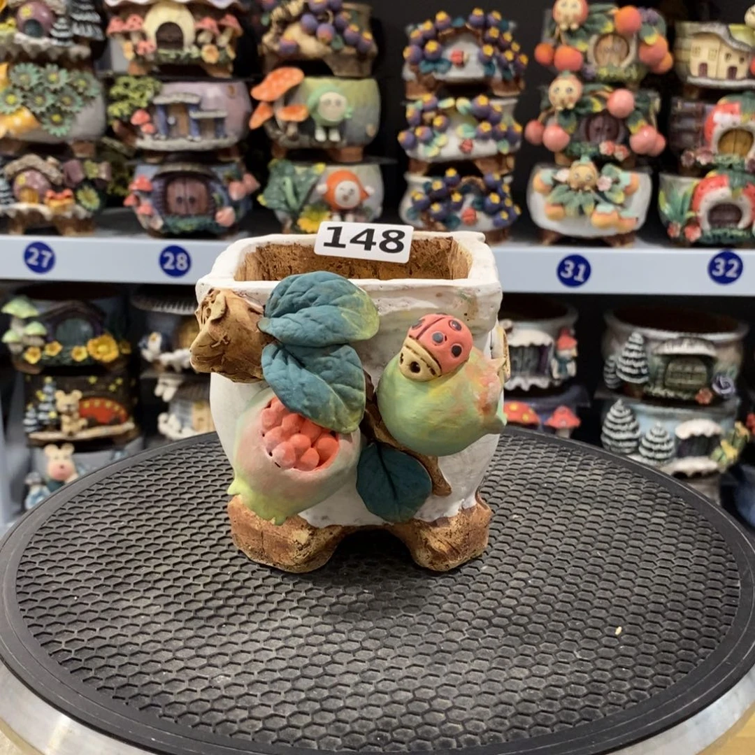 红陶花****O白狐粗陶手捏