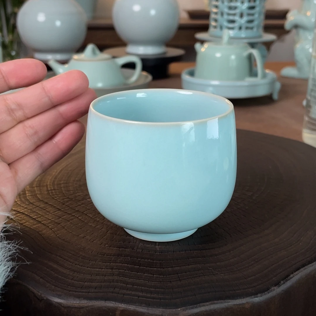 瓷原矿汝瓷当代龙蛋杯