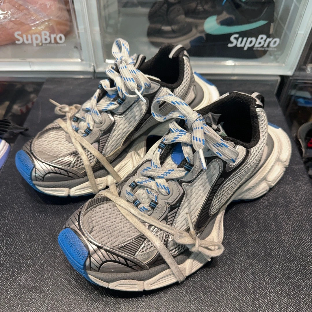 42码/巴黎世家 3XL 灰蓝做旧 板鞋/95新原盒