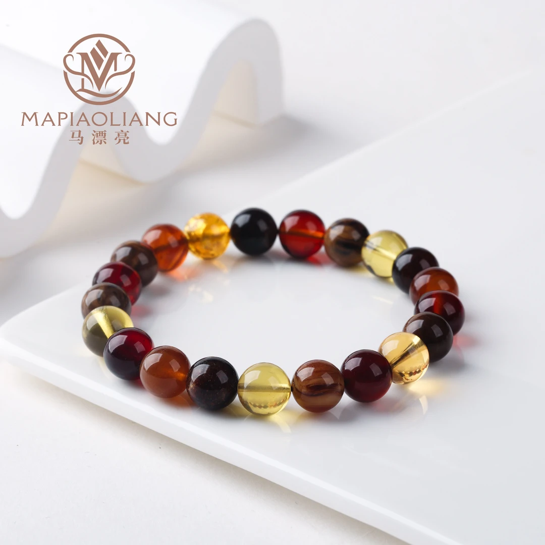 天然琥珀多宝单圈手串9mm手工百搭女款（多样性发其一）