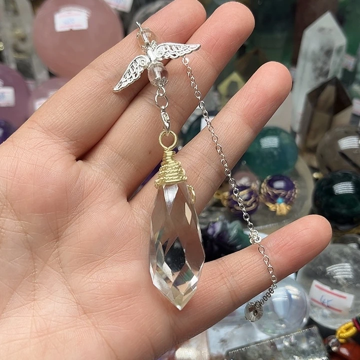 未镶嵌珠宝半成品水晶18克水晶灵摆