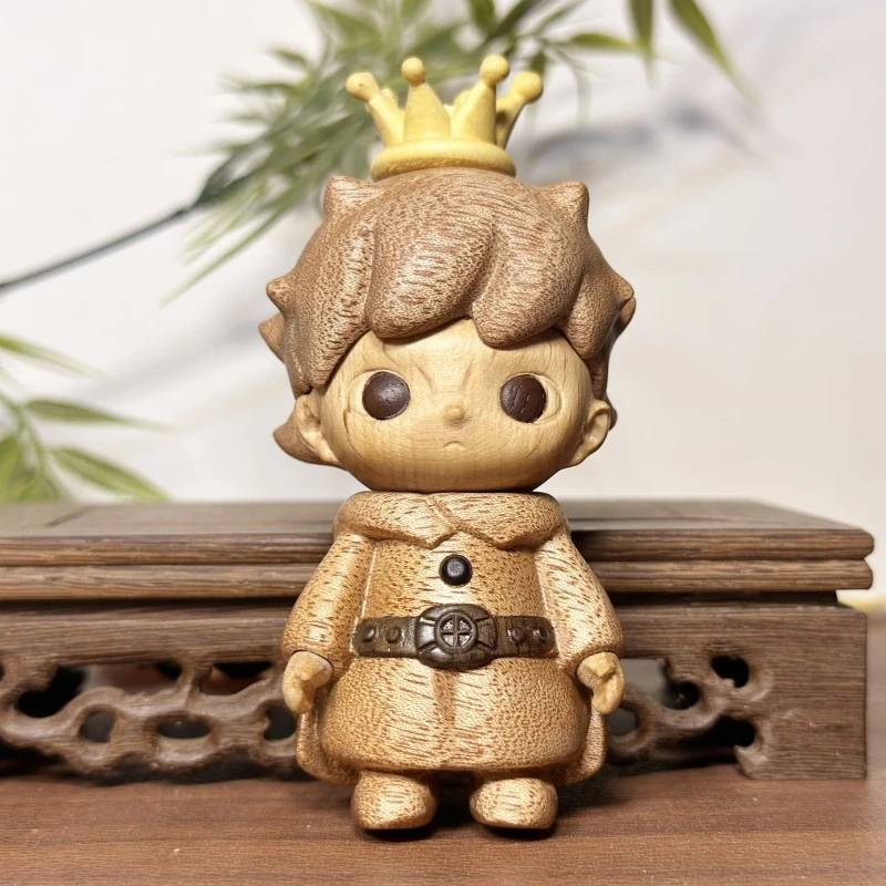 乌檀木小王子骑士摆件创意潮玩木质木雕磁吸桌面装饰摆件节日送礼