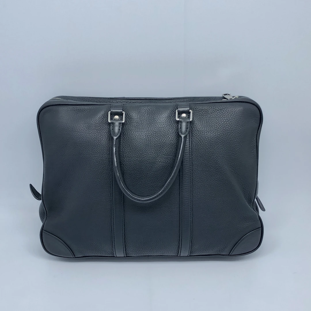 95新 LouisVuitton/路易威登 一口价黑皮手提包/4491号