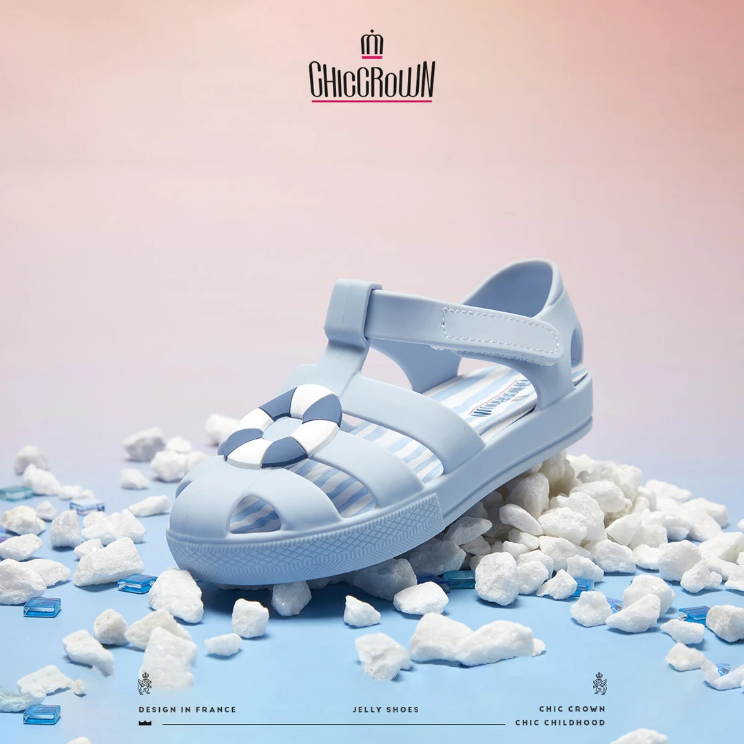 ChicCrown法国趣可皇冠男女童中小童沙滩鞋果冻罗马凉鞋KFSSJE002
