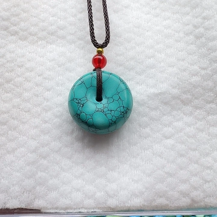 尺寸：24/10➕绿水草纹平安扣吊坠