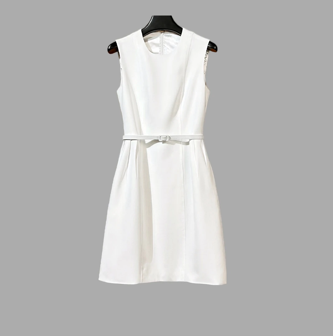 FRANCE BALIYA 春夏季黑色经典收腰短款女装连衣裙附腰带2502008