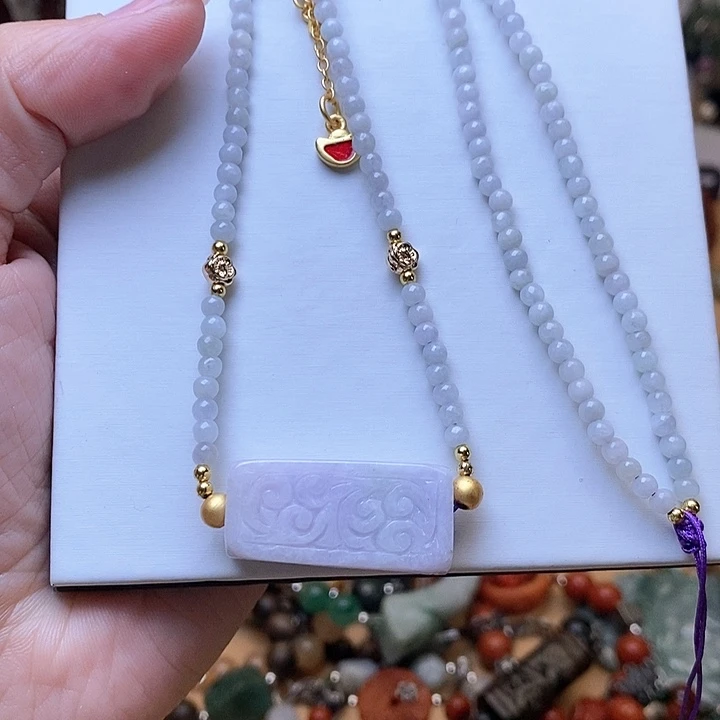 翡翠颈饰未镶嵌紫翡一套39