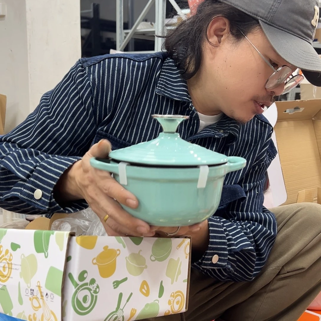 陶瓷15cm小锅炫彩清水蓝