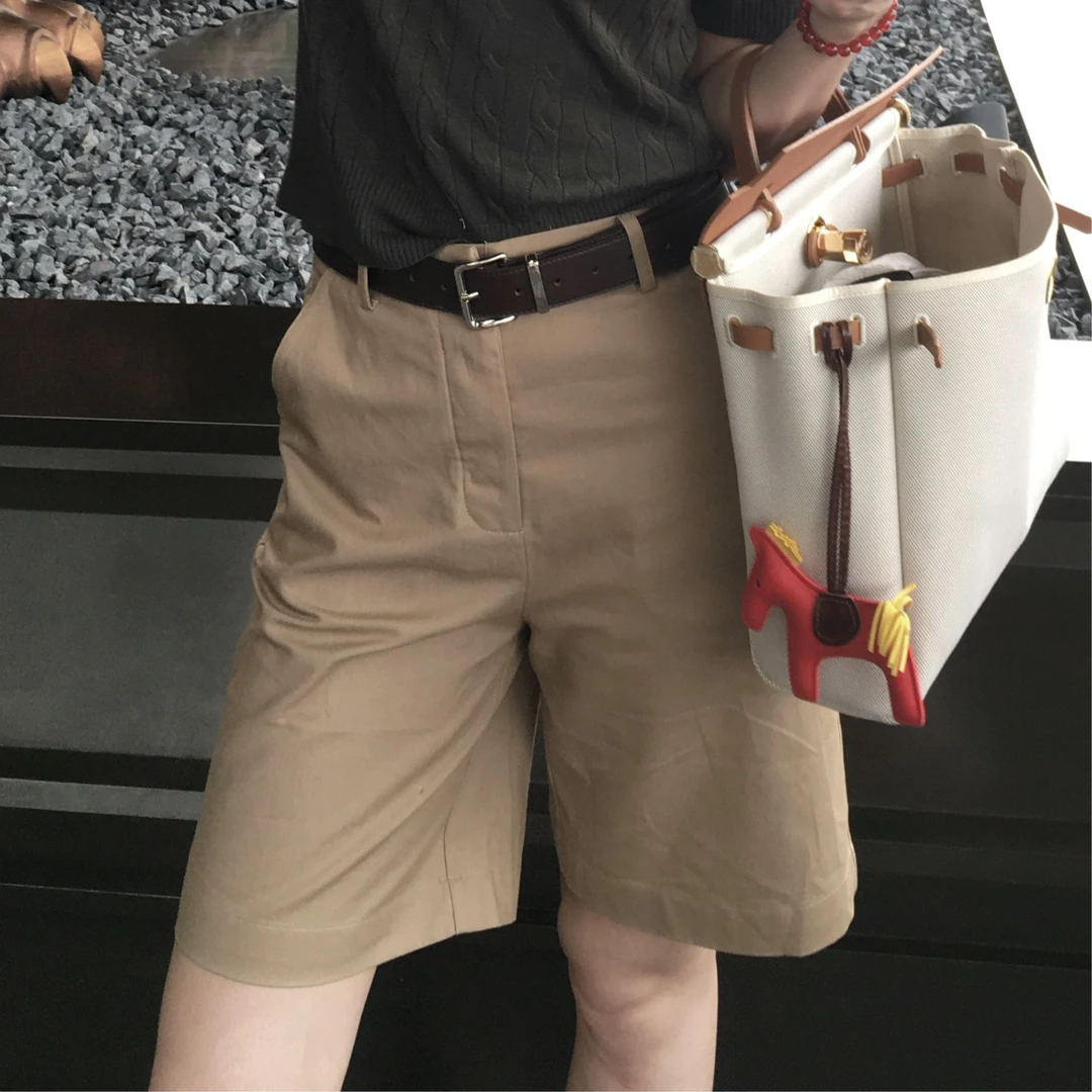 Yihouse【曲奇】纯棉五分裤老钱风夏季百搭显瘦中裤女款Y8403