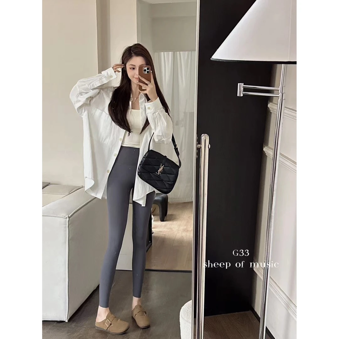 【新品6.0加绒加厚 】高腰塑性外穿加绒加厚鲨鱼裤