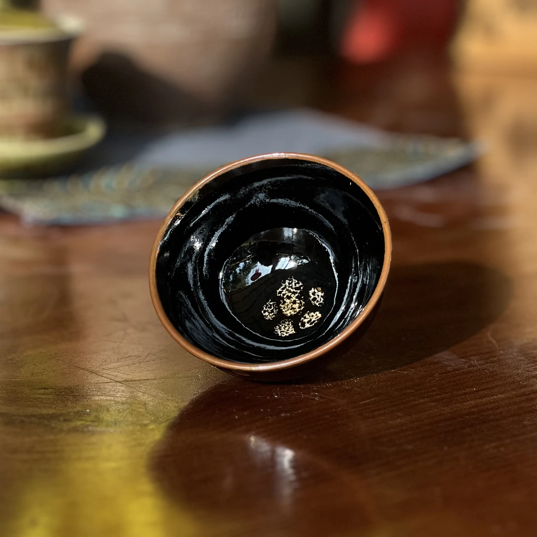复刻南宋梅花点彩盏适合个人品茗使用黑色陶瓷纯手工主人杯