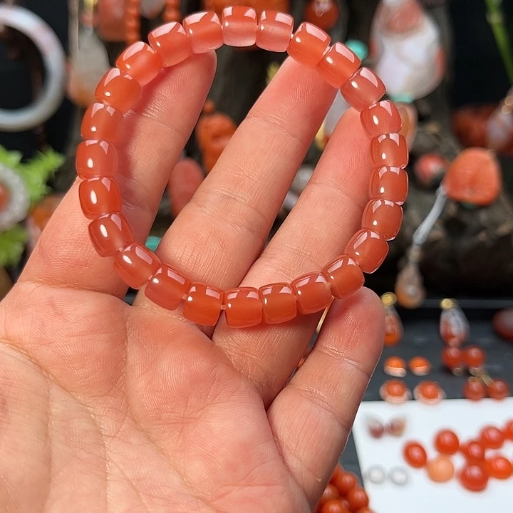 南红玛瑙未镶嵌手串直切