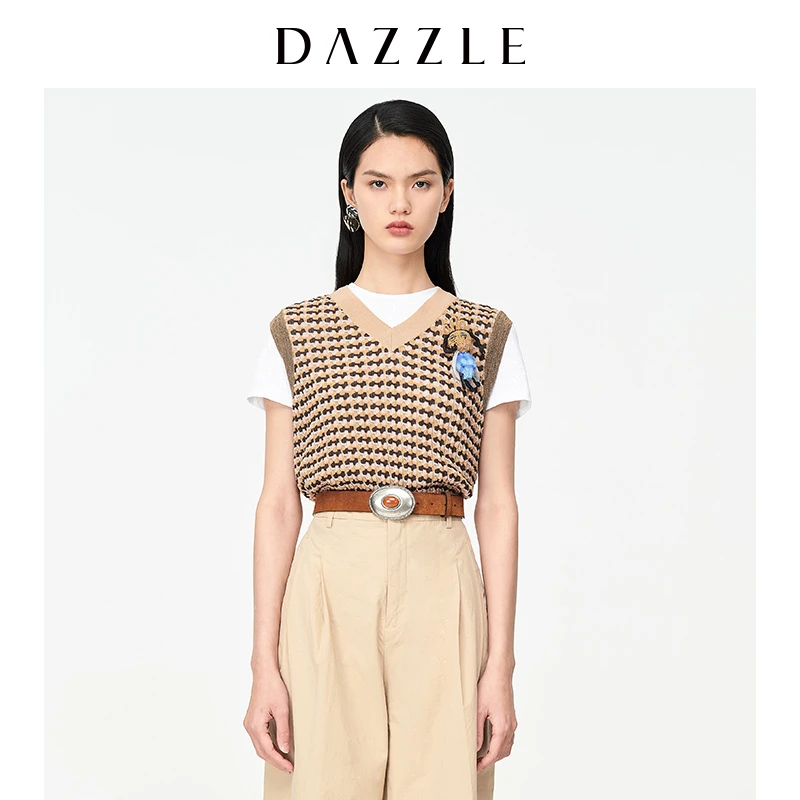 【陈大可】大地DAZZLE地素 肌感针织衫上衣背心女2D2E2066N