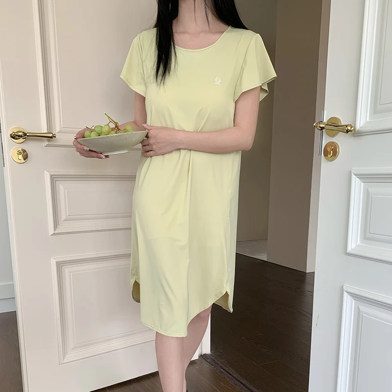 特价全清-凉感家居服睡裙-带胸垫-丝滑冰凉锦氨凉感纱夏季夏凉款