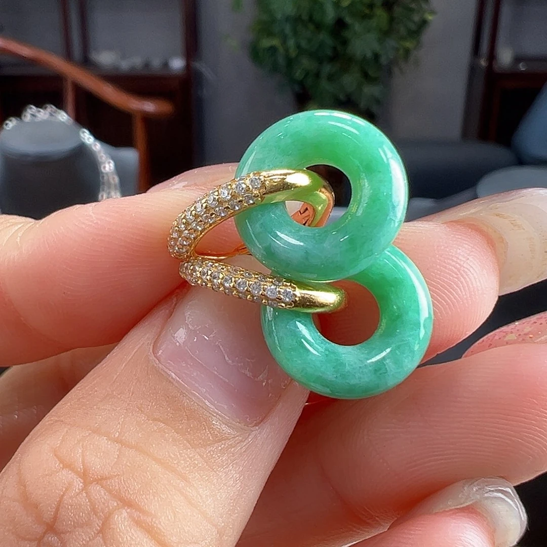 翡翠银S925镶嵌耳饰耳饰